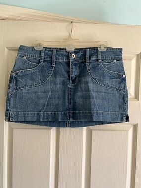 YMI Denim Mini Skirt in Medium Blue